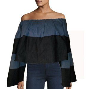 Kendall + Kylie Off the shoulder Long sleeve crop top